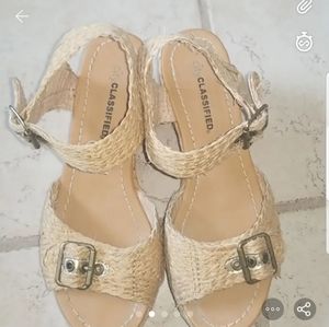 Basket woven women's wedge sandals
